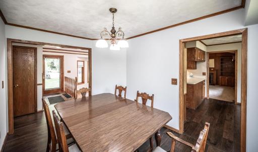 Formal dining area is open to the kitchen