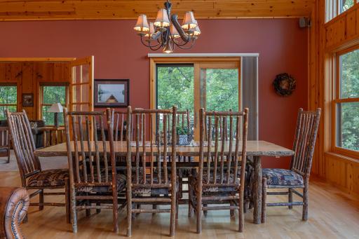 Dining room leads out onto deck for grilling
