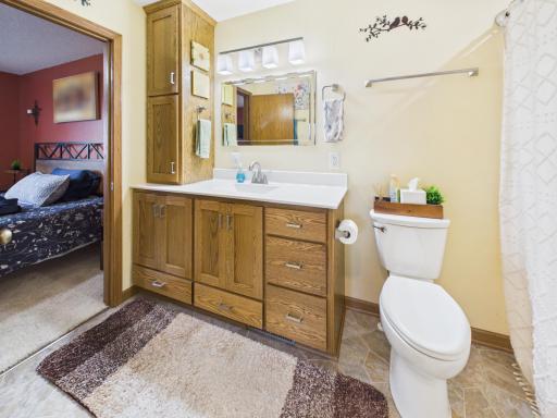 Primary walk-through upper level bathroom