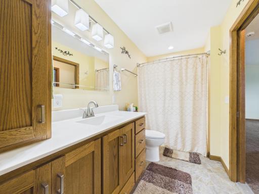 Primary walk-through upper level bathroom