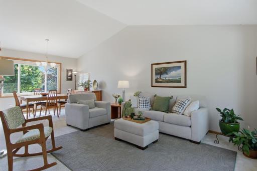 Living Room with Ceiling Vault