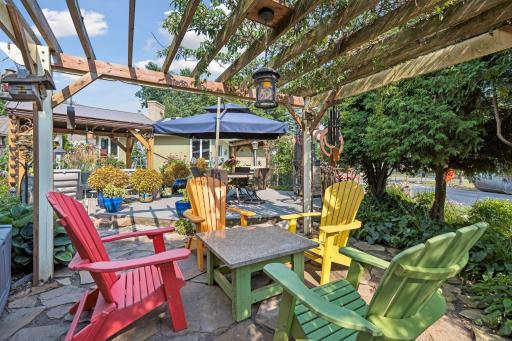 Pergola and Amish-made foldable furniture included for the buyer