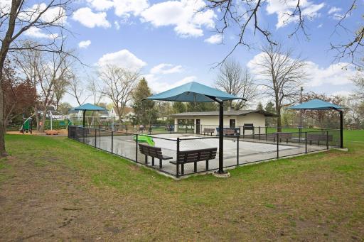 The wading pool is open during the summer and cleaned by the City of Minneapolis daily.