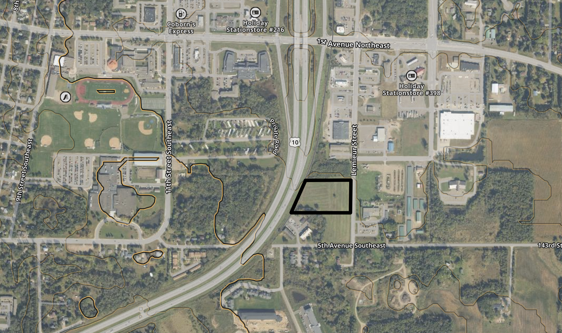 Location from HWY 10/371