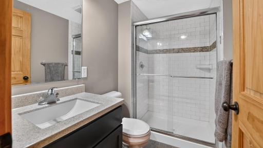Updated lower level 3/4 bathroom