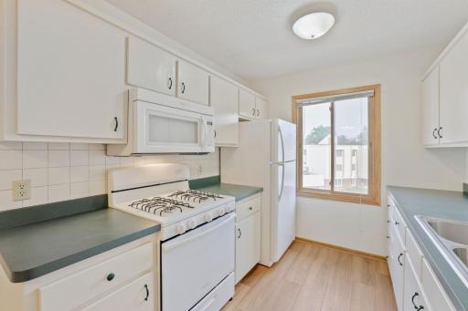 Kitchen features new stove