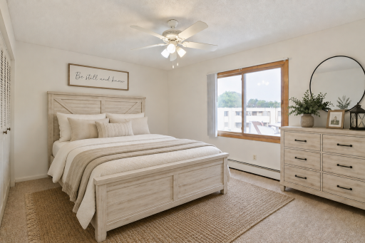 Bedroom 2 with virtual staging.