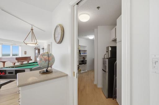 Kitchen Pantry with a Beverage Refrigerator/Freezer