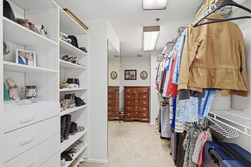 One of 3 walk-in closets in the primary suite.