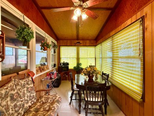 Enclosed porch and dining area