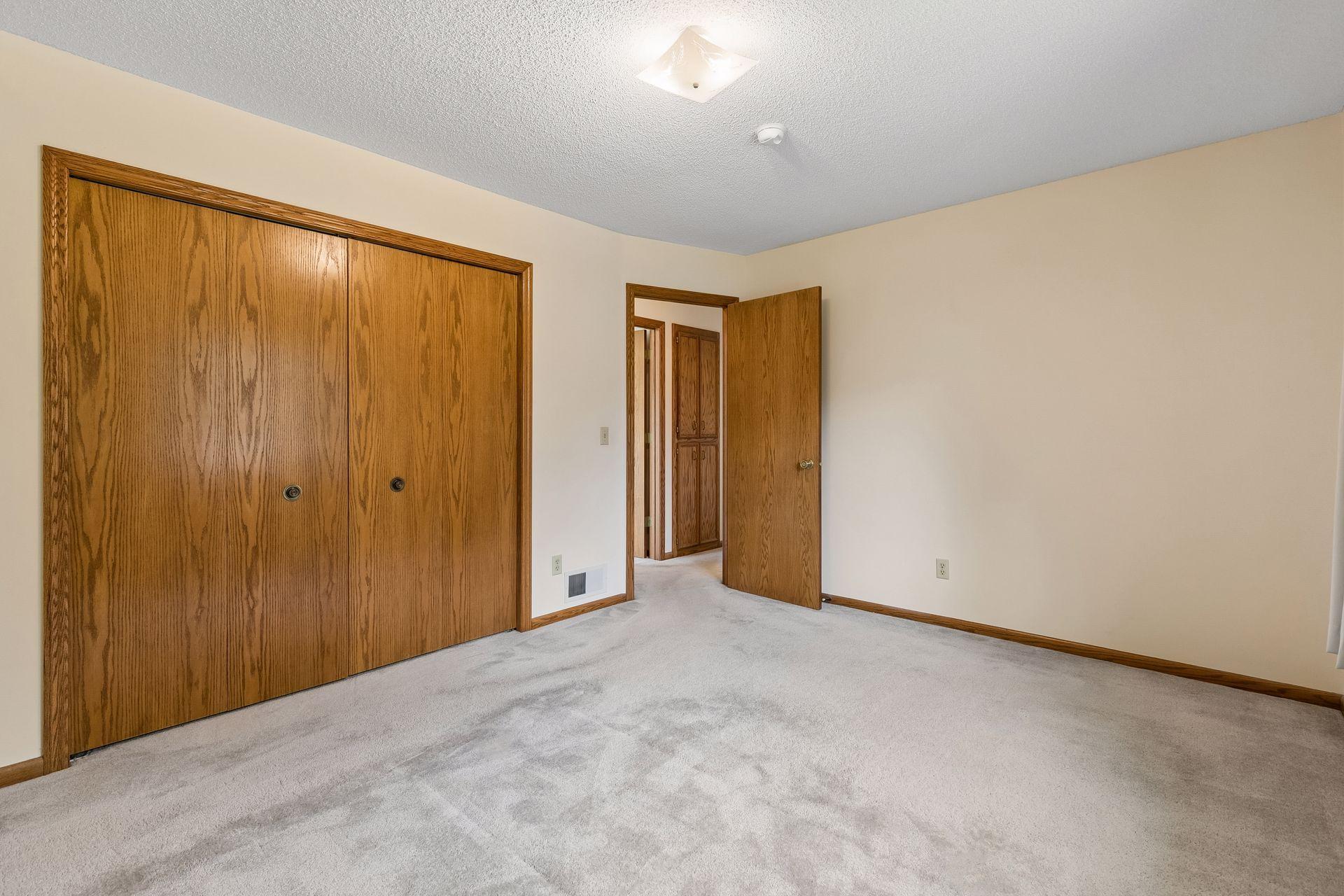 Large closet in the primary bedroom goes to the end of the wall.