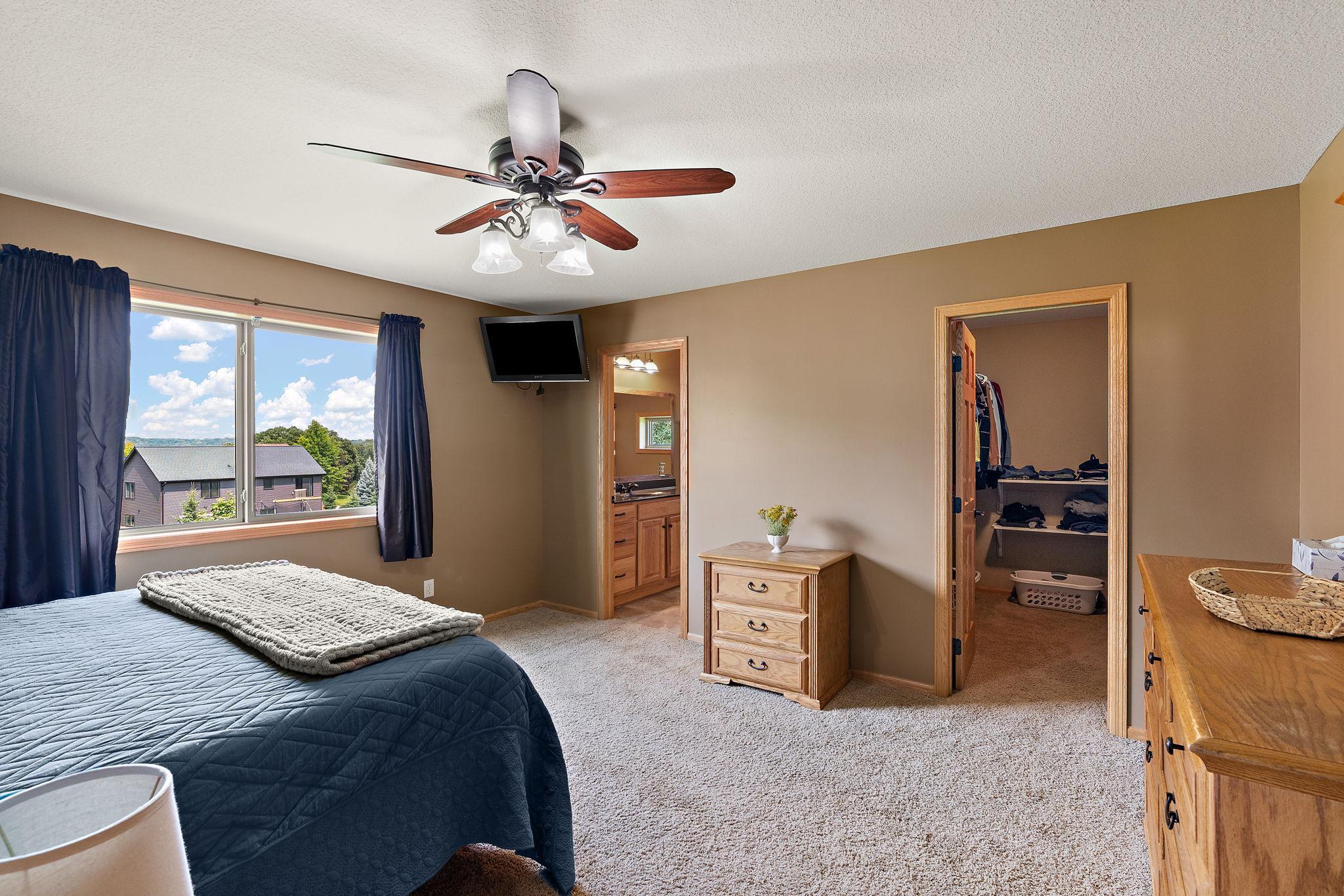 Main Level Primary Bedroom with Walk in Closet & Bathroom
