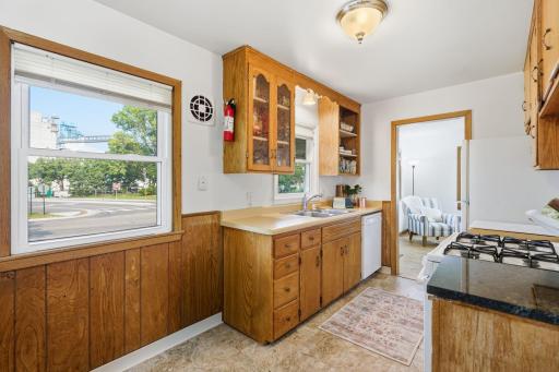 An abundance of cabinets give you plenty of storage and the kitchen window lets the light shine in while you cook!
