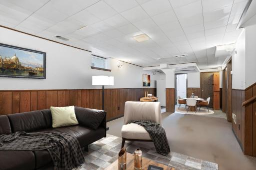 With a lower level this large, imagine a cozy nook for movies and reading.