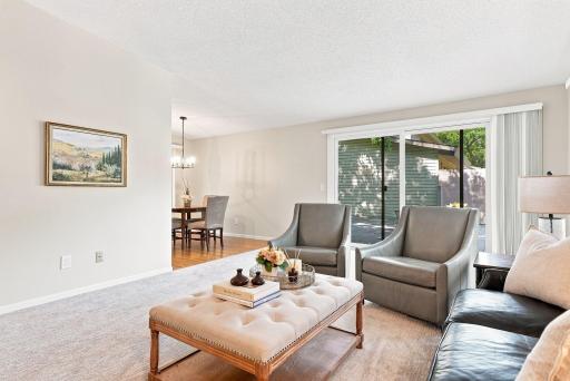 You can catch a glimpse of the informal dining room and the rooftop deck from this photo.