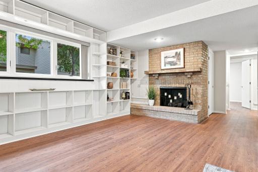 Another view of the family room fireplace