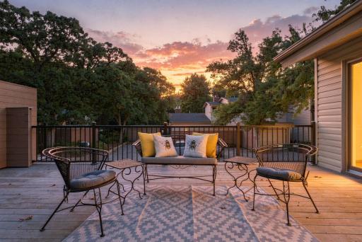 With east/west exposure you'll enjoy sunrise and sunset on this deck.