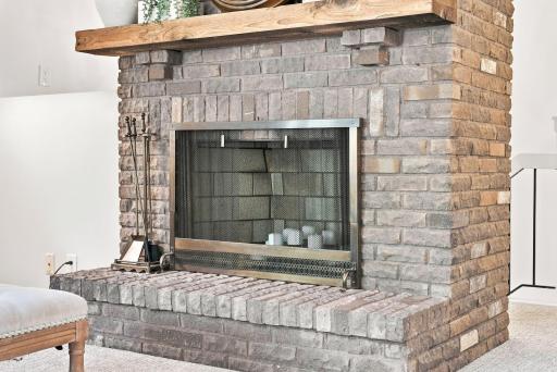 Lower level fireplace