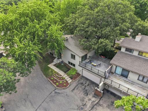 Drone view shows that the only shared wall is the garage.