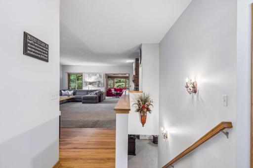 Main-level living with additional space in the finished lower level.