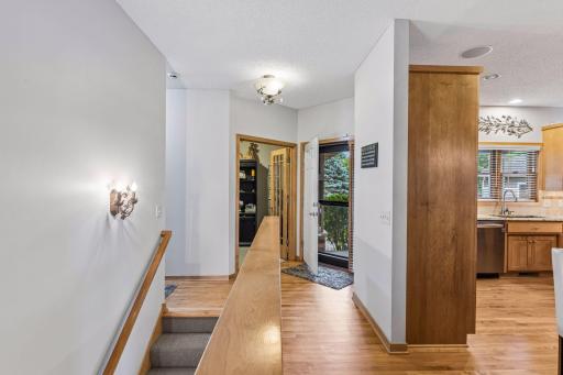 Large entry foyer, French glass doors to the private office/hobby room.