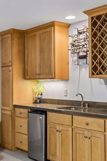Under-counter refrigerator and under-cabinet lighting