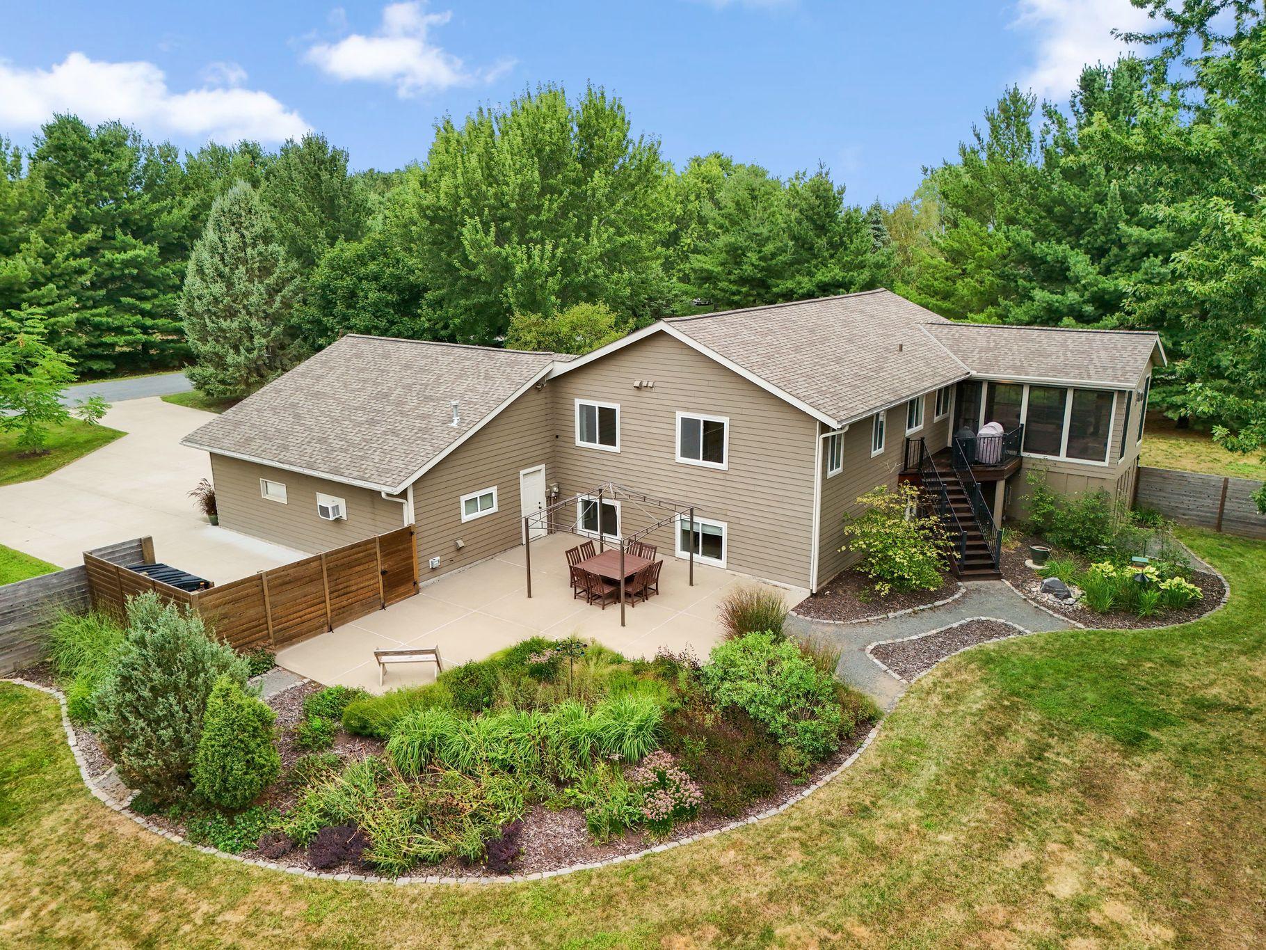 Professionally landscaped yard