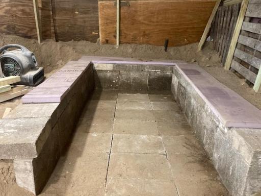 crawlspace - seating area in crawl space - storm shelter