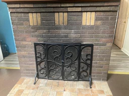 wood fireplace