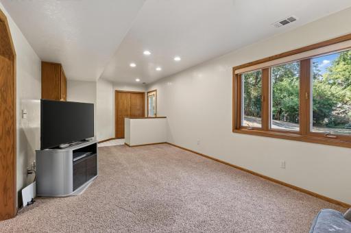 Lower level is finished and walks out to your oasis of a private backyard