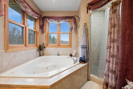 separate tub and shower in primary bathroom