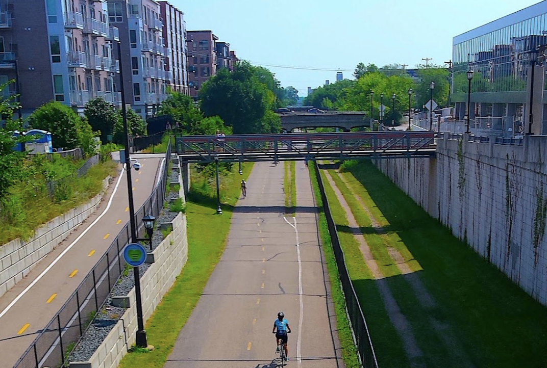 Minneapolis greenway trail near home leads to uptown.