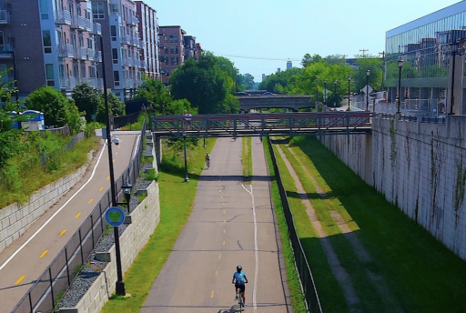 Minneapolis greenway trail near home leads to uptown.