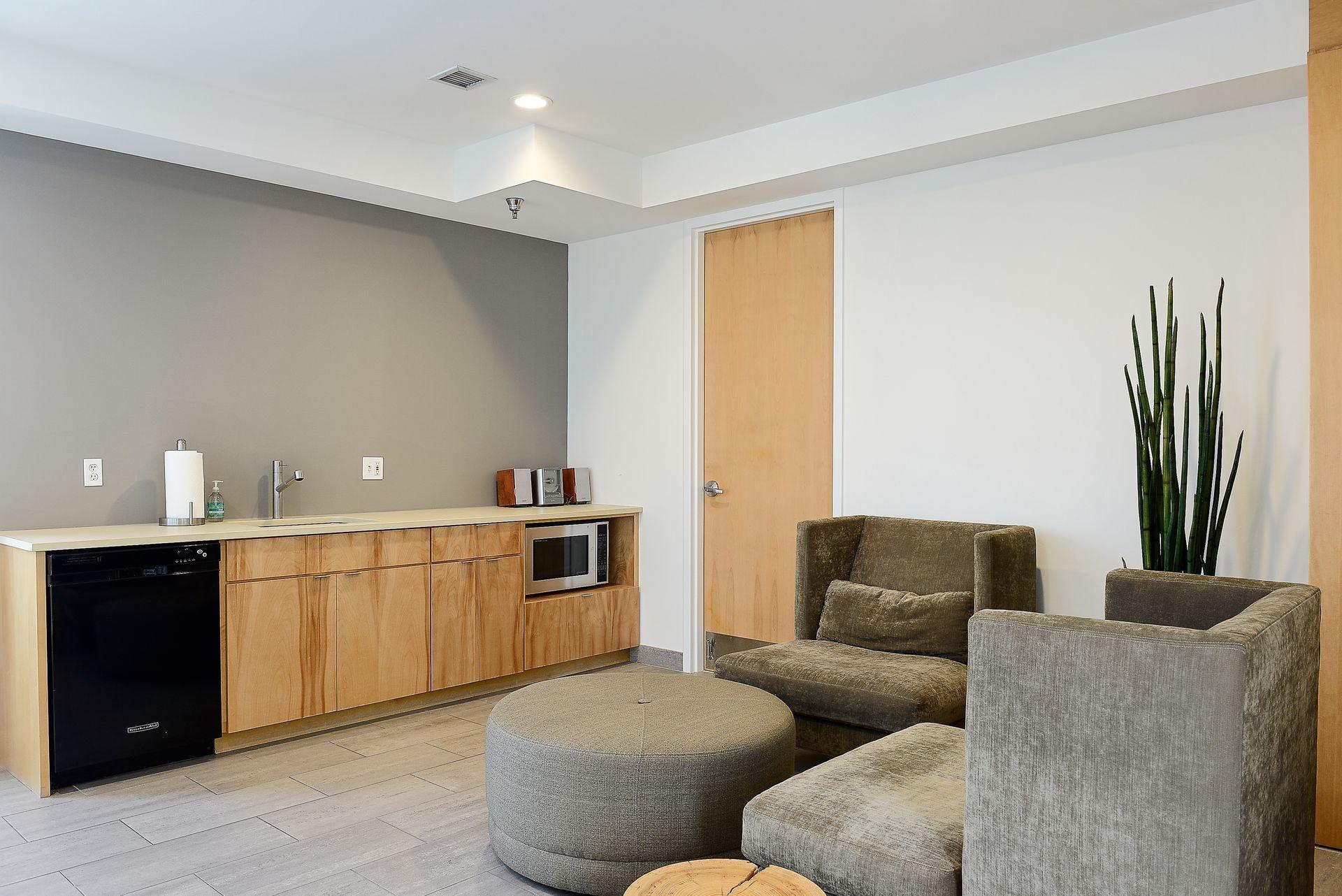 Residents' lounge with kitchenette