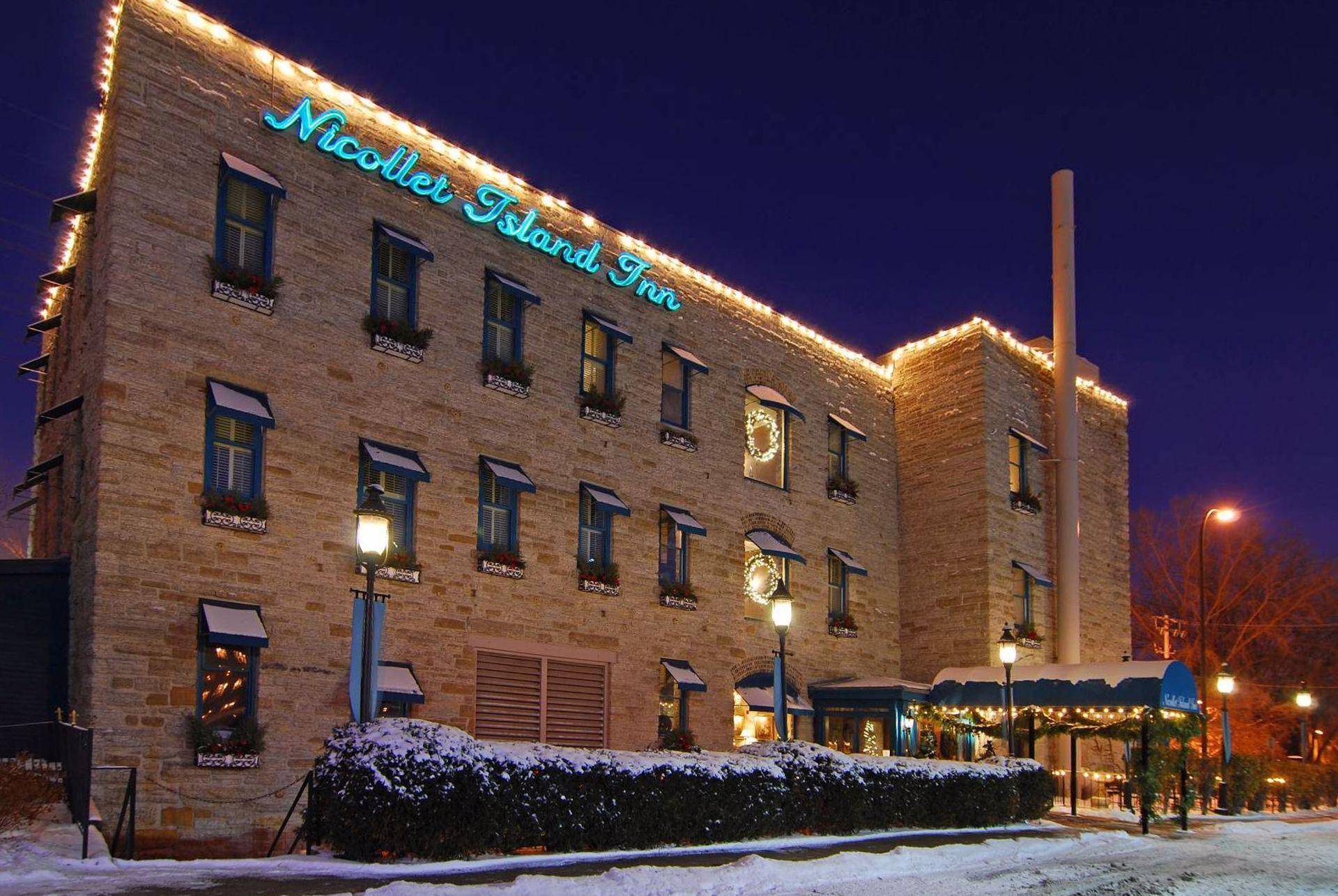 Nicollet Island Inn in winter