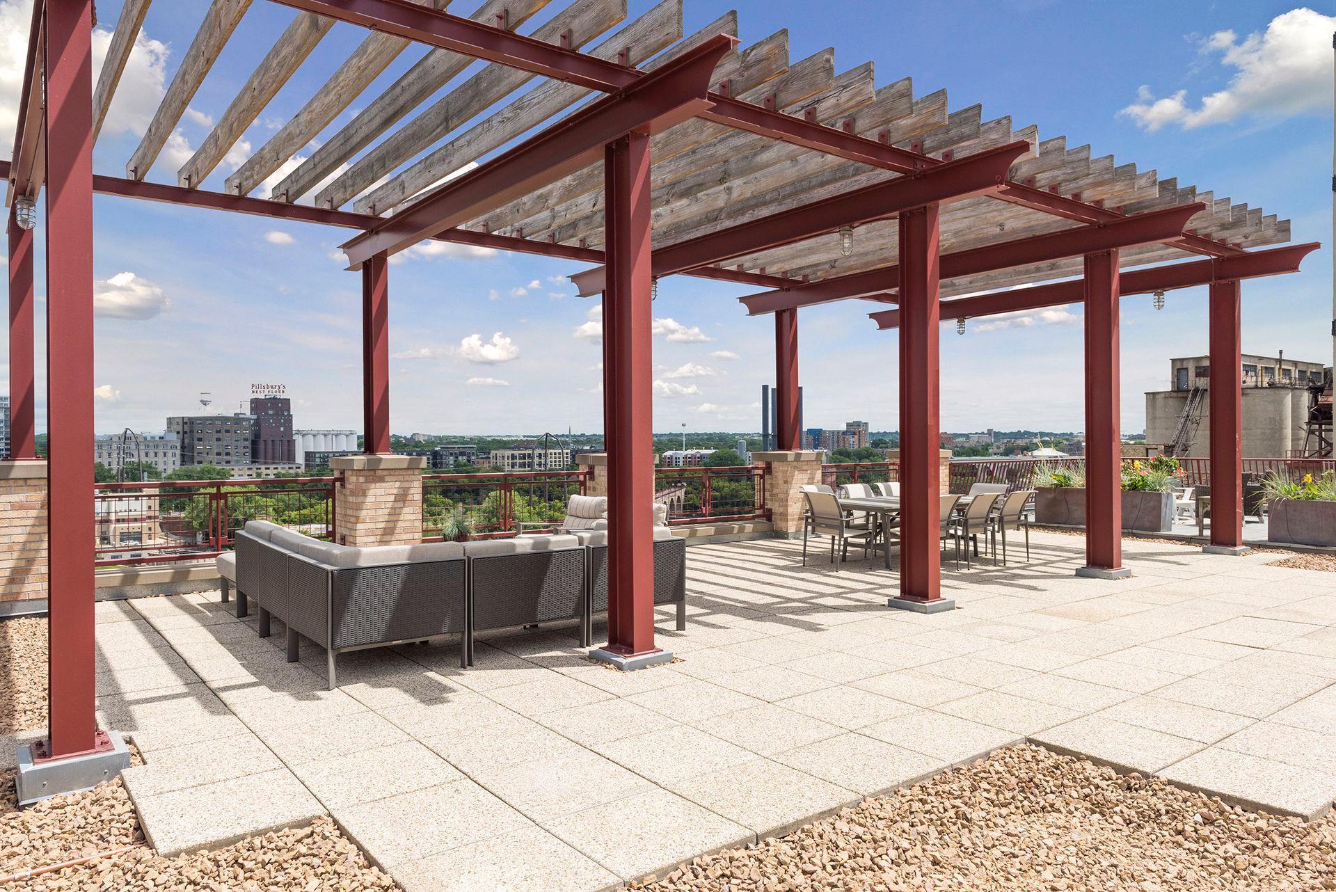 Rooftop pergola and grill station