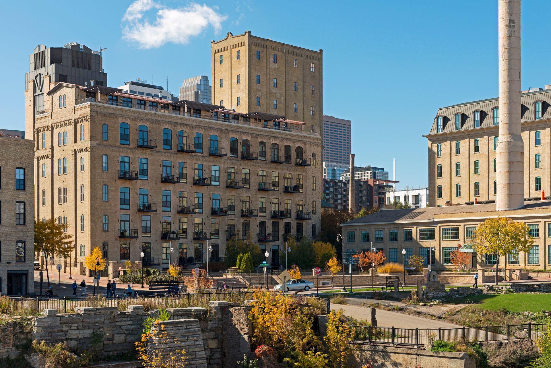 The Mill District from the river