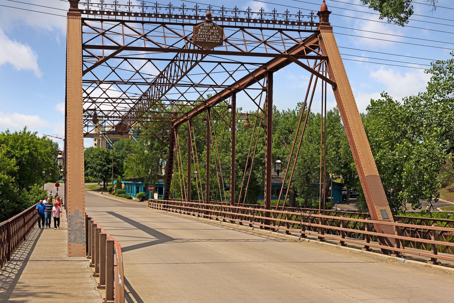 Historic iron bridge at Nicollet Island