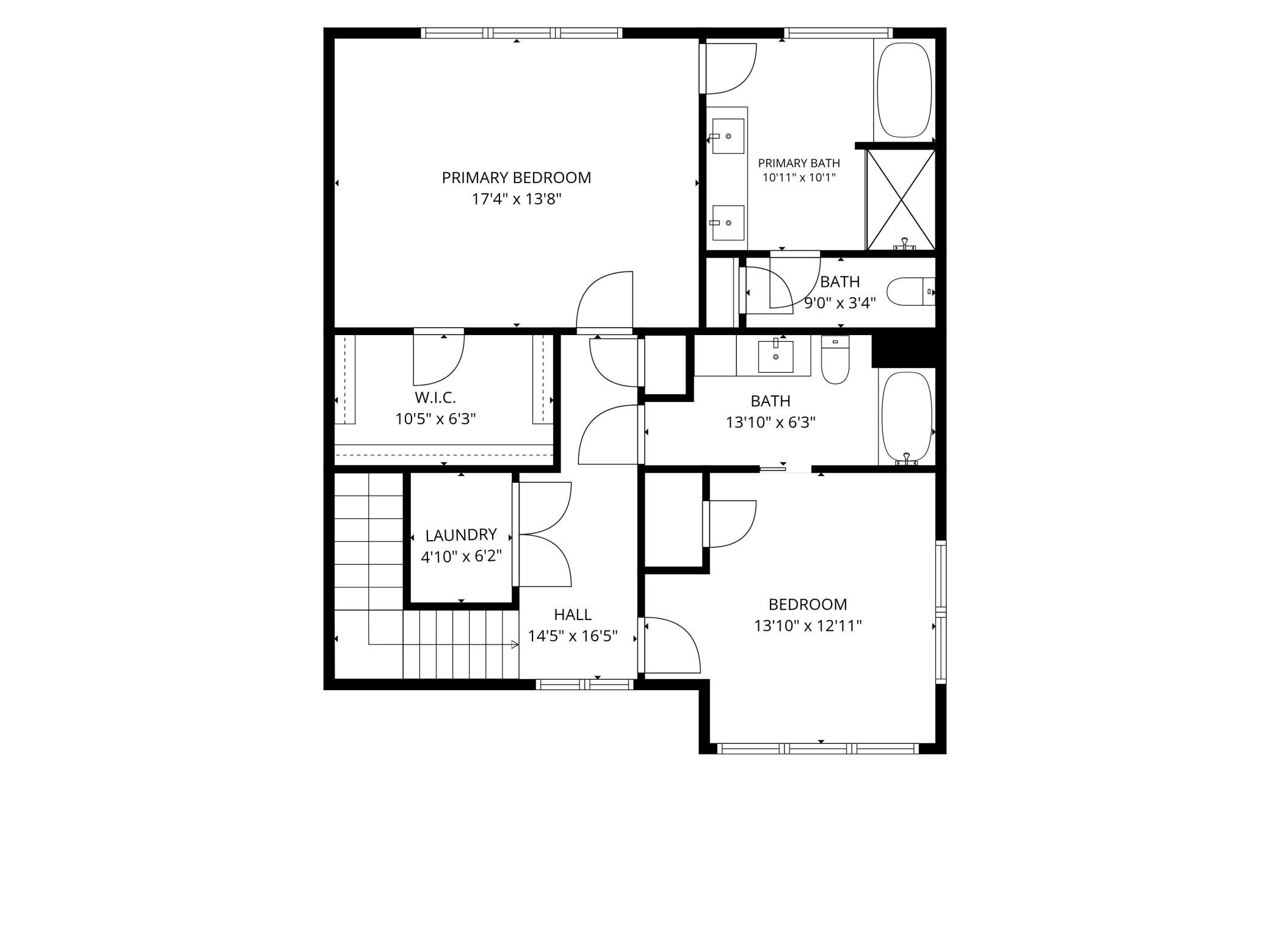 Upper level floor plan