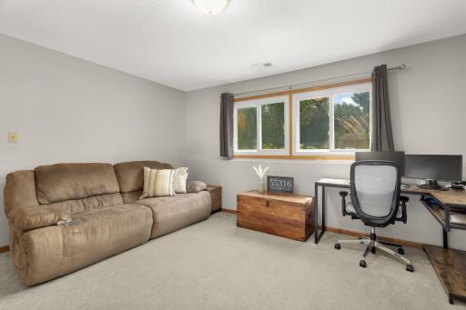 Family room is currently being used as an office