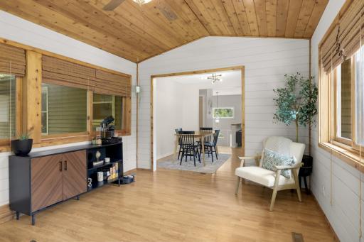 Another view of the 4-season porch looking toward the informal dining