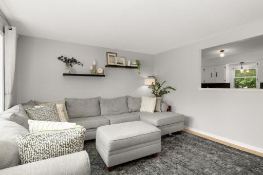 Living room connects with the kitchen