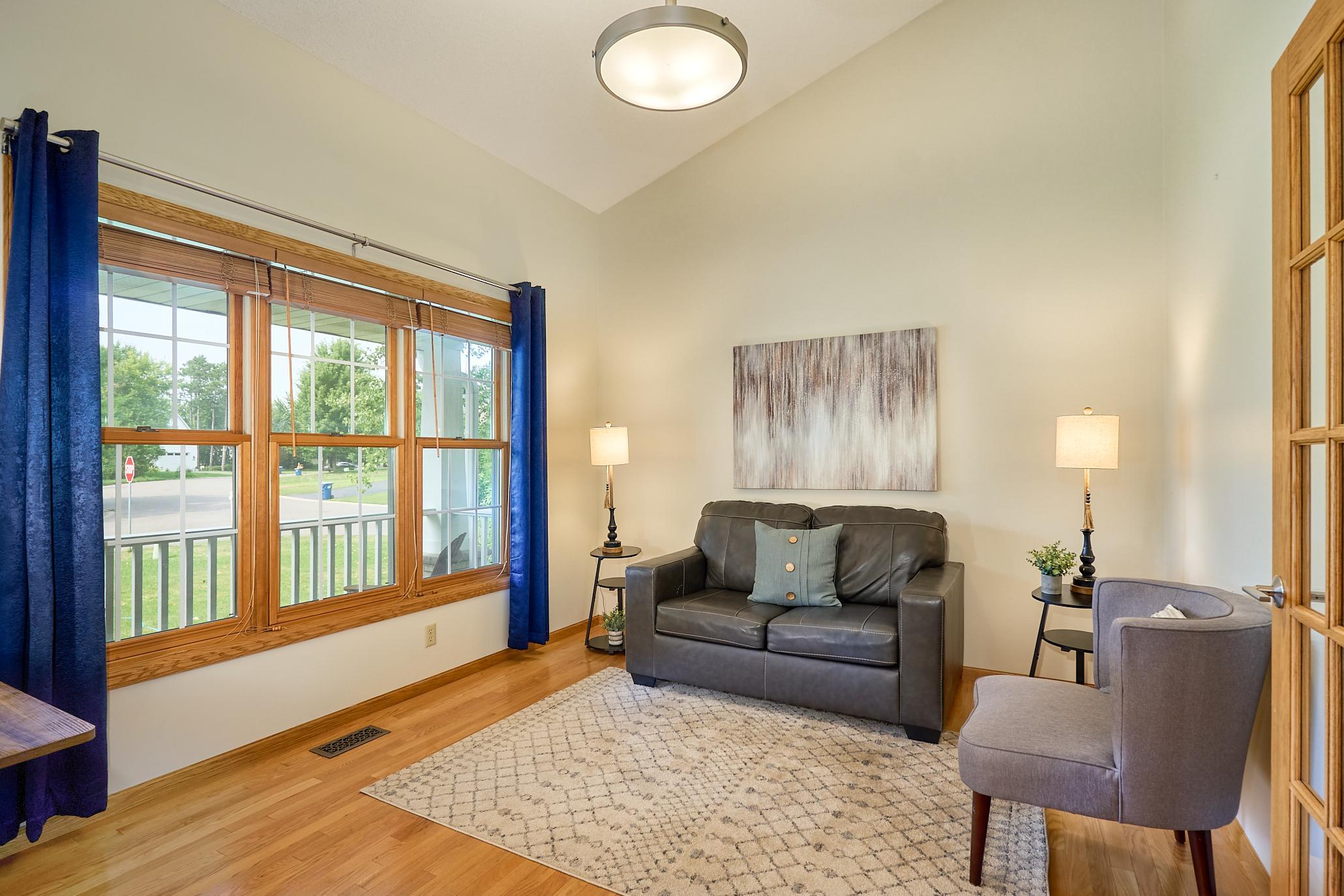 Main Floor Office with front porch views