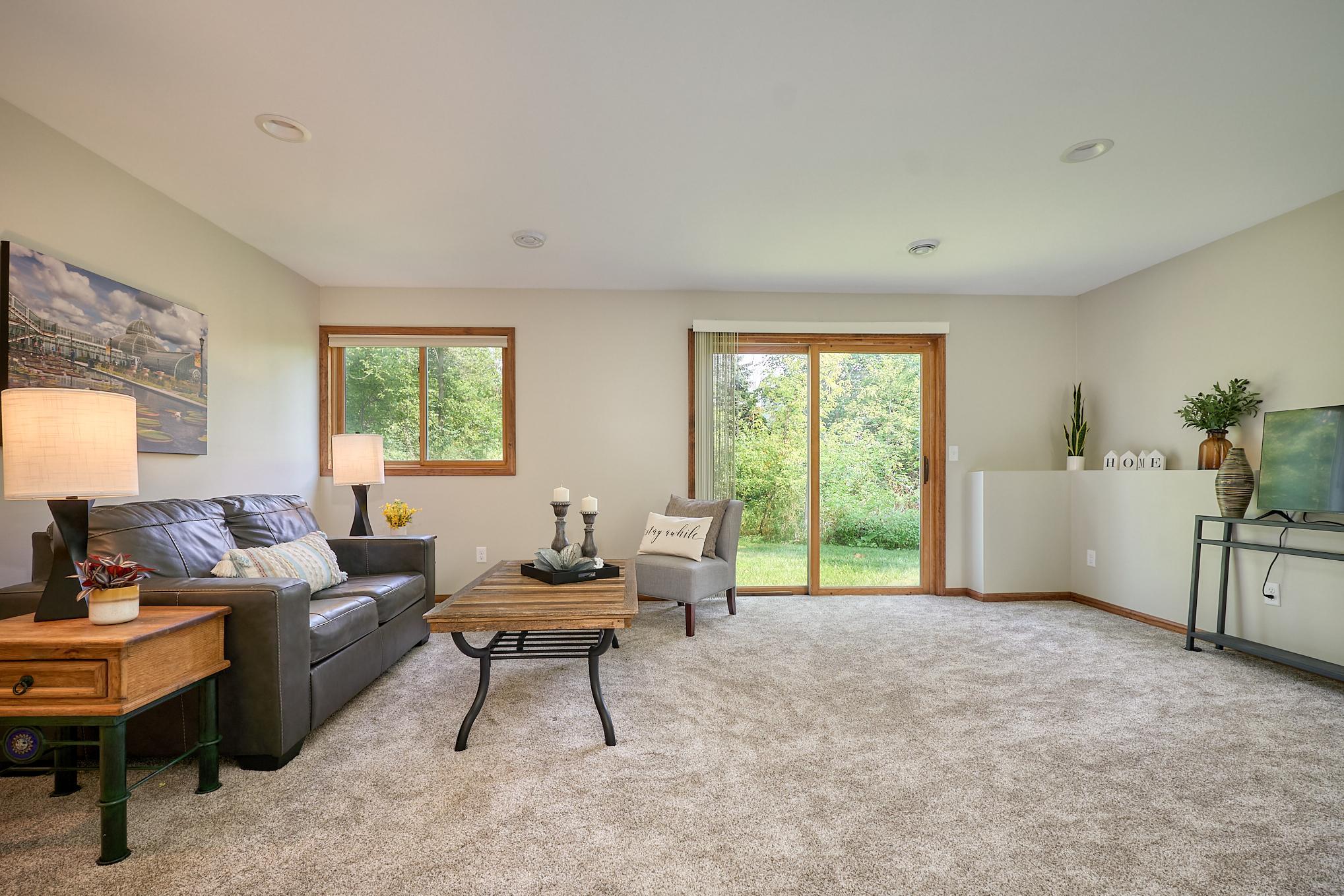 Lower-Level Family Room Walks out to serene backyard