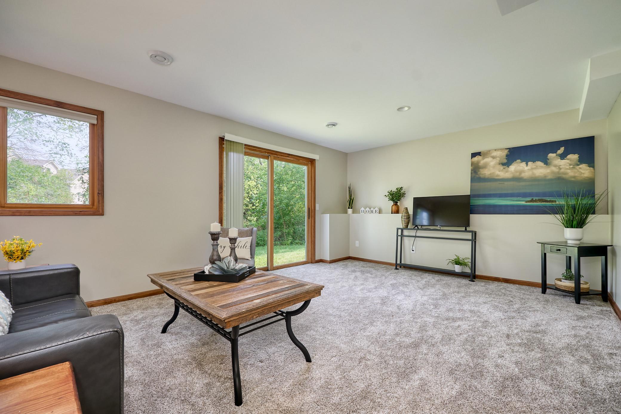 Spacious Lower-Level Family Room for entertaining
