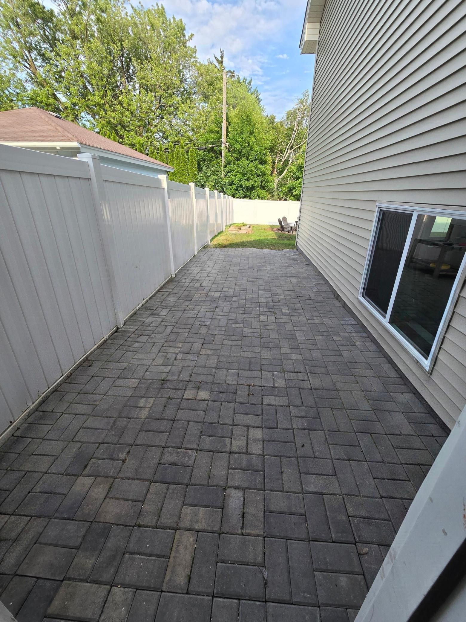Paver walkway to the garage!