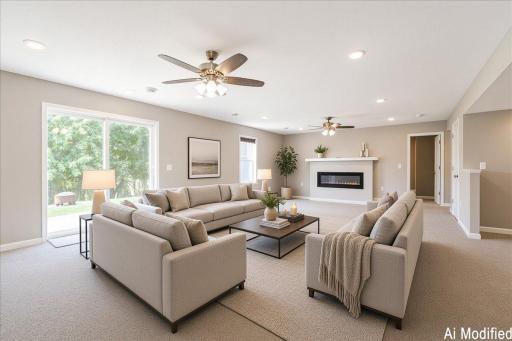 AI Staged Family Room.