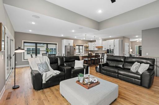 Expansive open concept living space connects the great room, kitchen and dining areas for comfortable everyday living and entertaining.