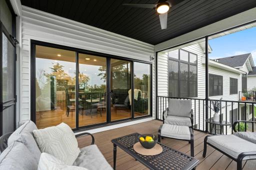 Spacious screened porch extends the living space outdoors and offers a comfortable place to enjoy Minnesota summers.