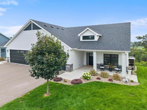 Photo for 27020 Petes Hill Trail, Elko New Market, MN 55020 - listing #7126702 Welcoming covered front entry with attractive landscaping and inviting outdoor seating area.